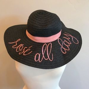 NYC UNDERGROUND Rosé All Day Floppy Straw Hat